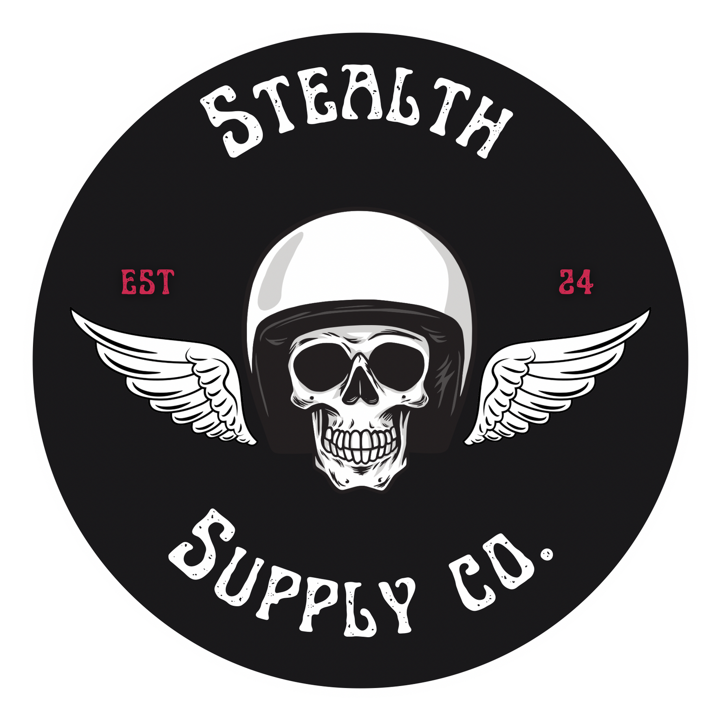 Stealth Supply Co. Skull 3x3 Circle Sticker